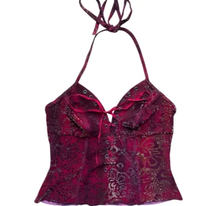 Y2k vintage halterneck-topp med snörning - Halterneck topp. Strl M men passar mig som har S bättre. 