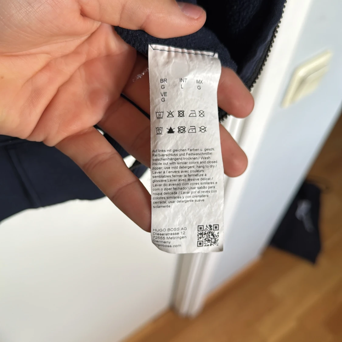 Mörkblå hoodie med dragkedja från Hugo - 3