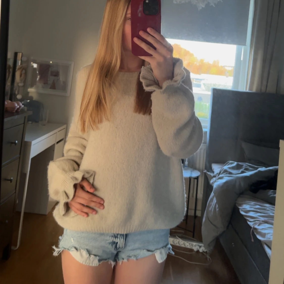 Beige stickad tröja - 2