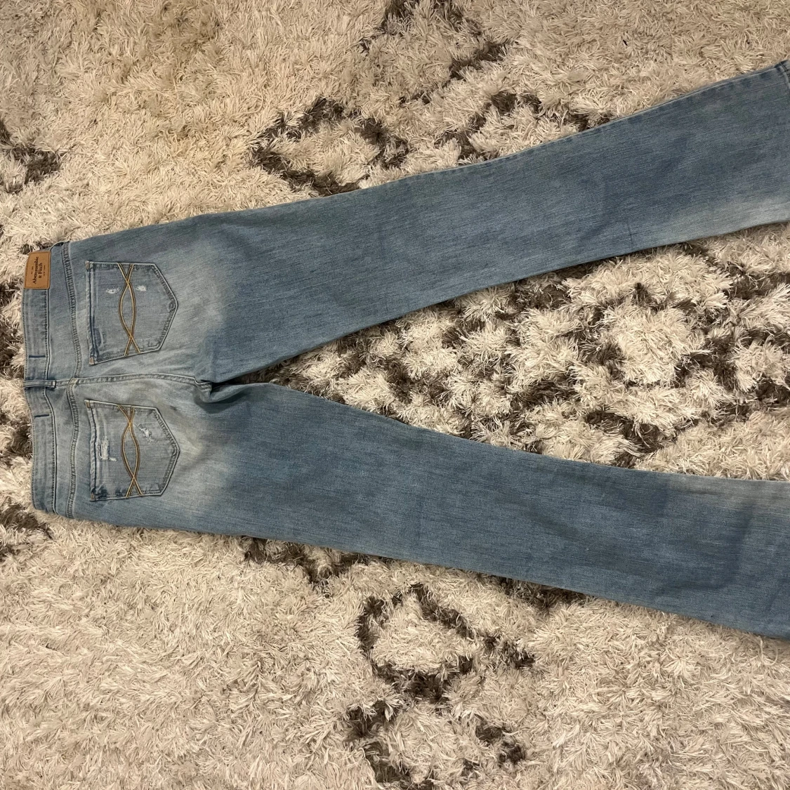 Blå lågmidjade bootcut jeans - 1