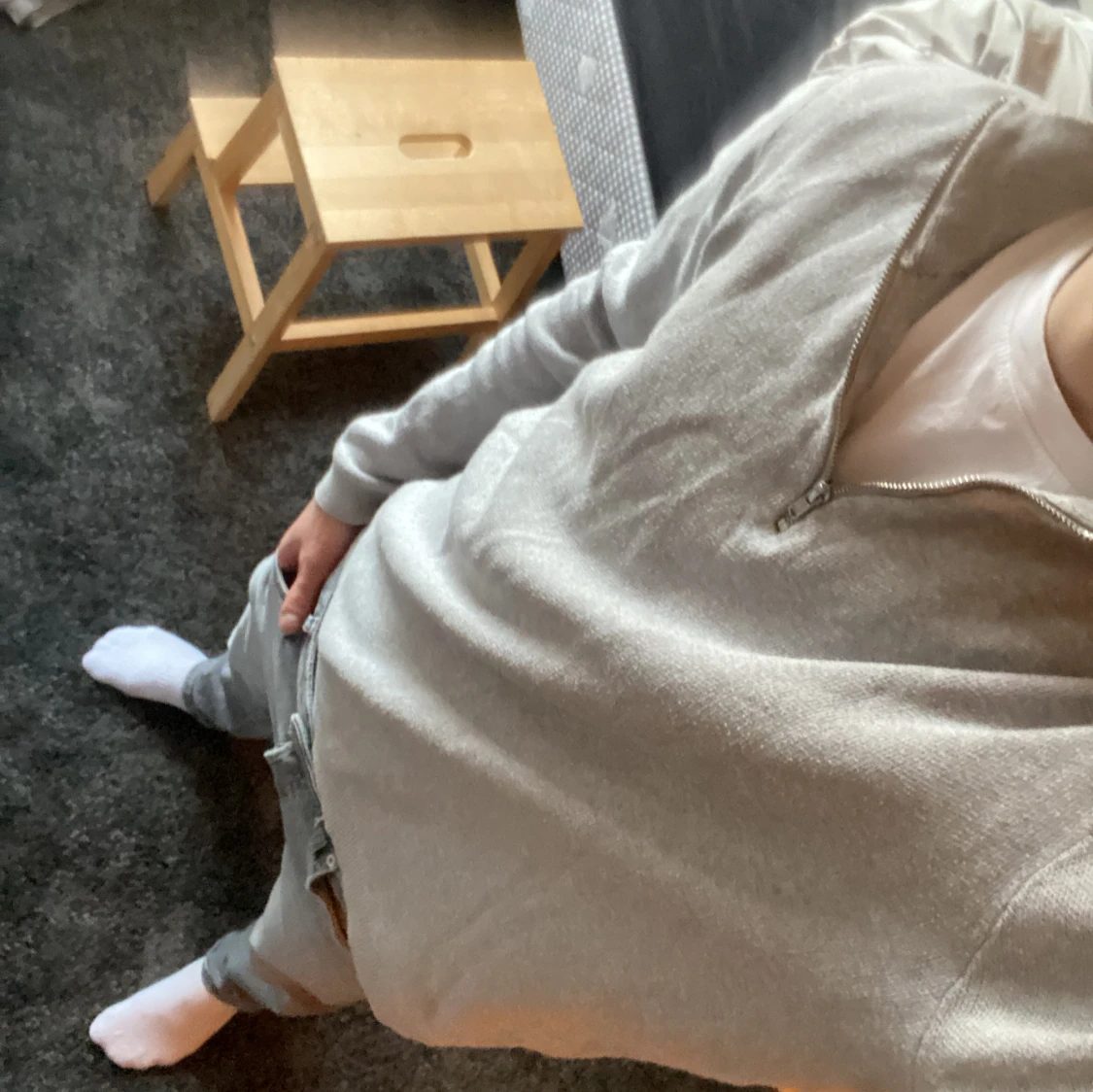 Grå tröja med dragkedja från ASOS DESIGN - 1