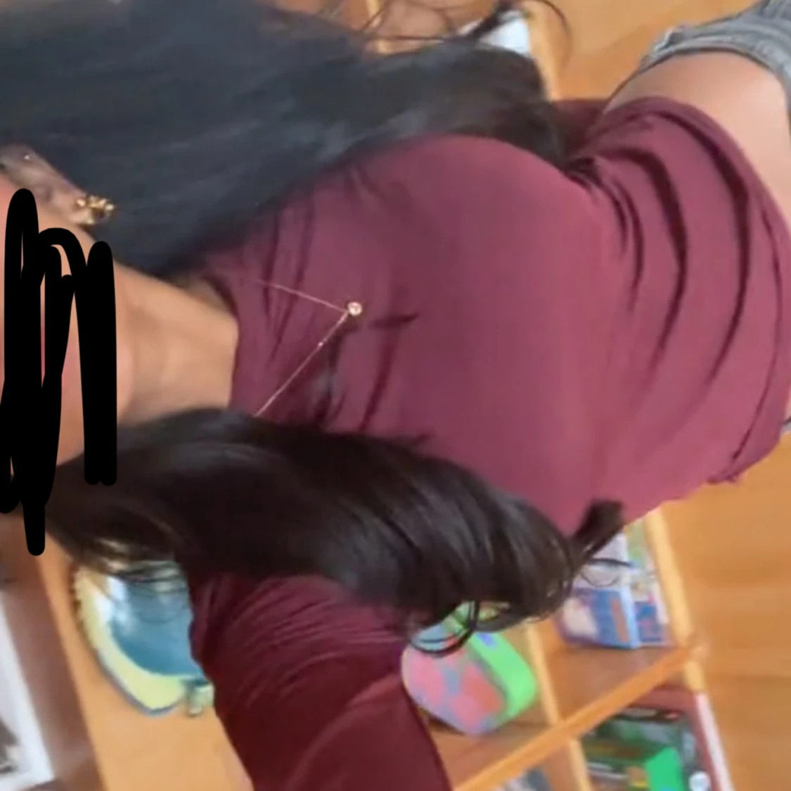 Vinröd långärmad topp