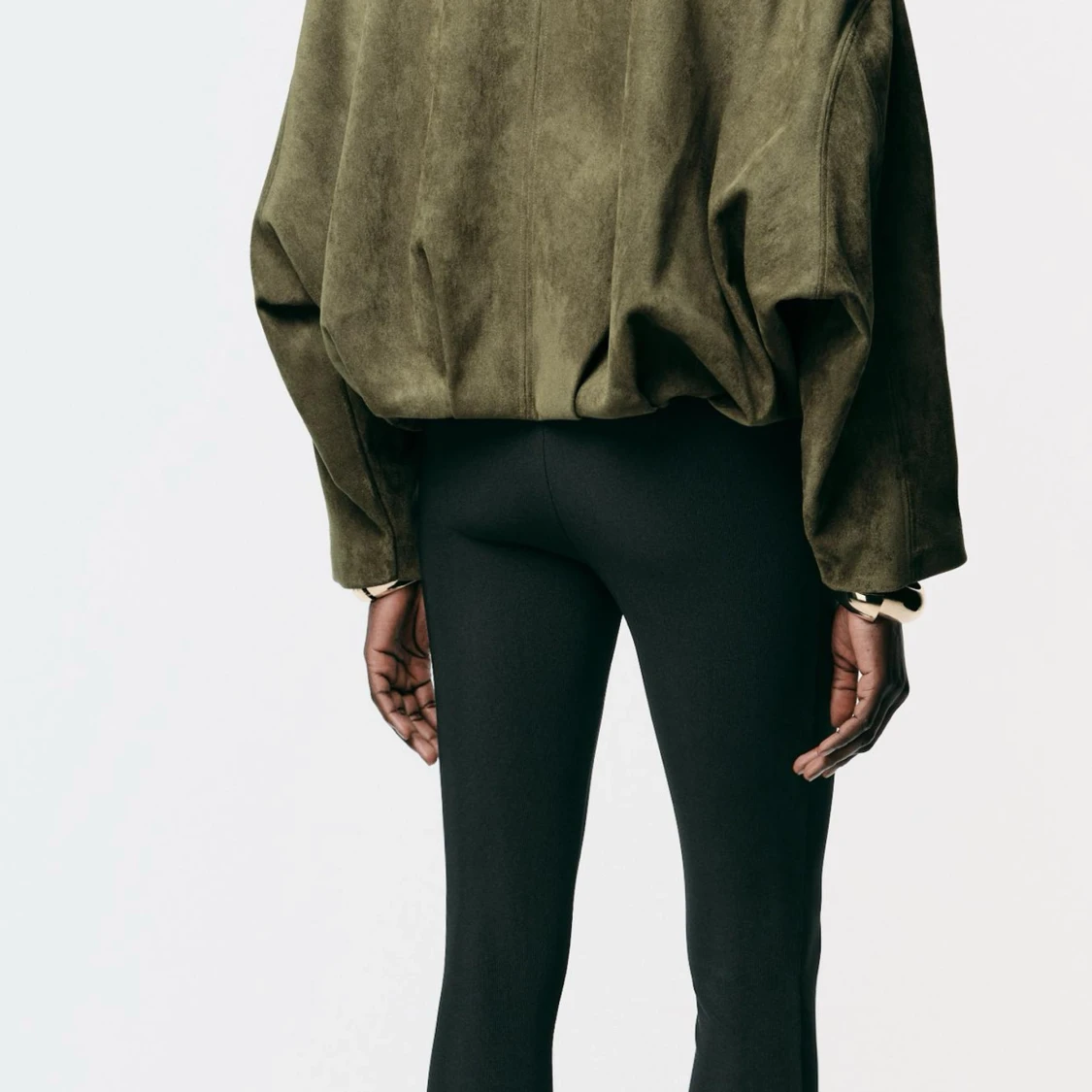 Oversized mockajacka i olivgrönt