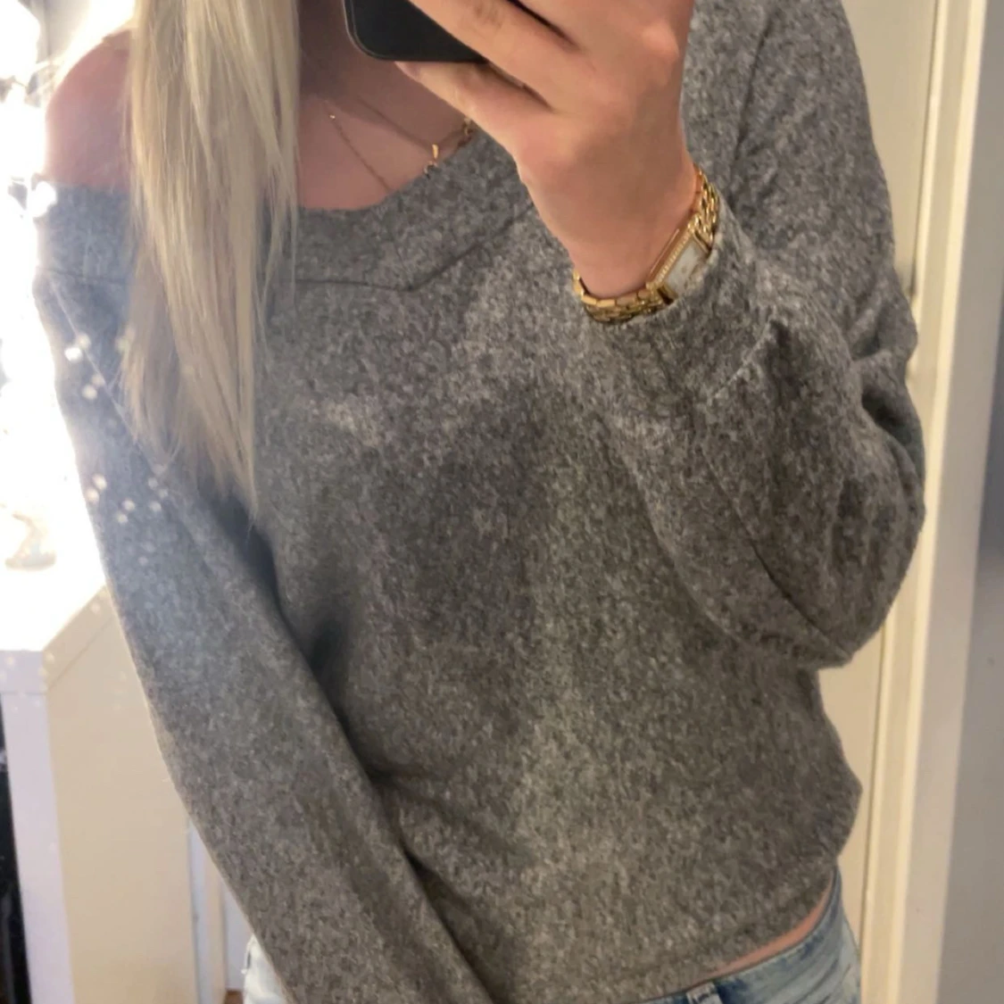 Grå stickad tröja från H&M