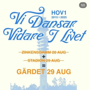 Vi Dansar Vidare I Livet - Säljer en hov1 biljett till fredag 29 augusti , 600 kr  inköpspriset var 700 men jag säljer för 600