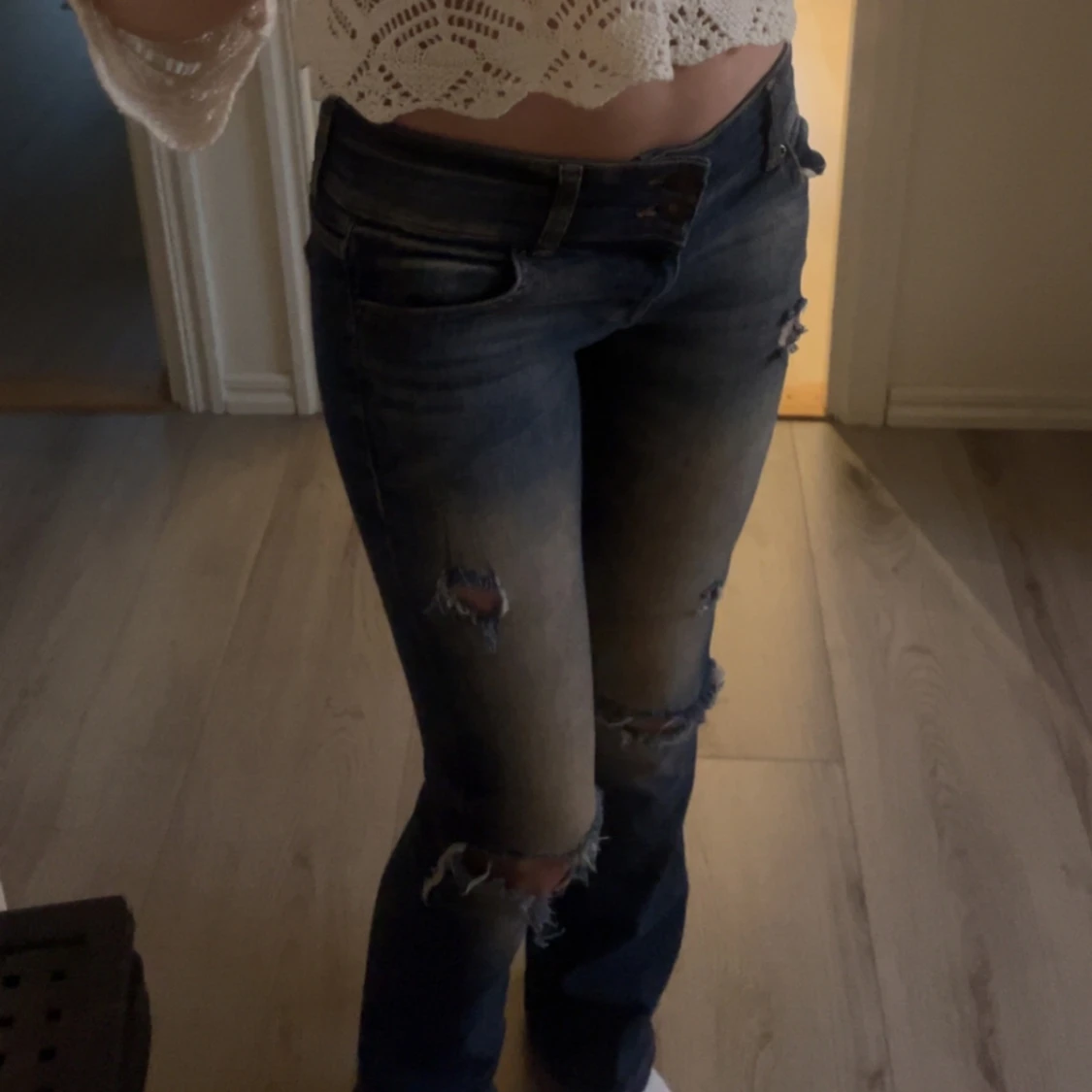 Blå bootcut jeans - 1