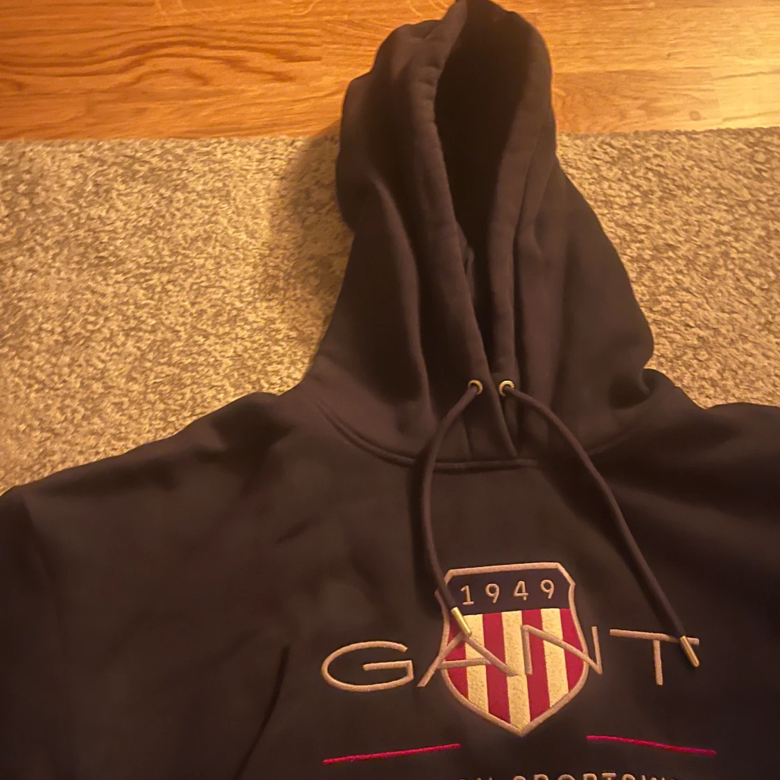 Svart hoodie från GANT med tryck - 1