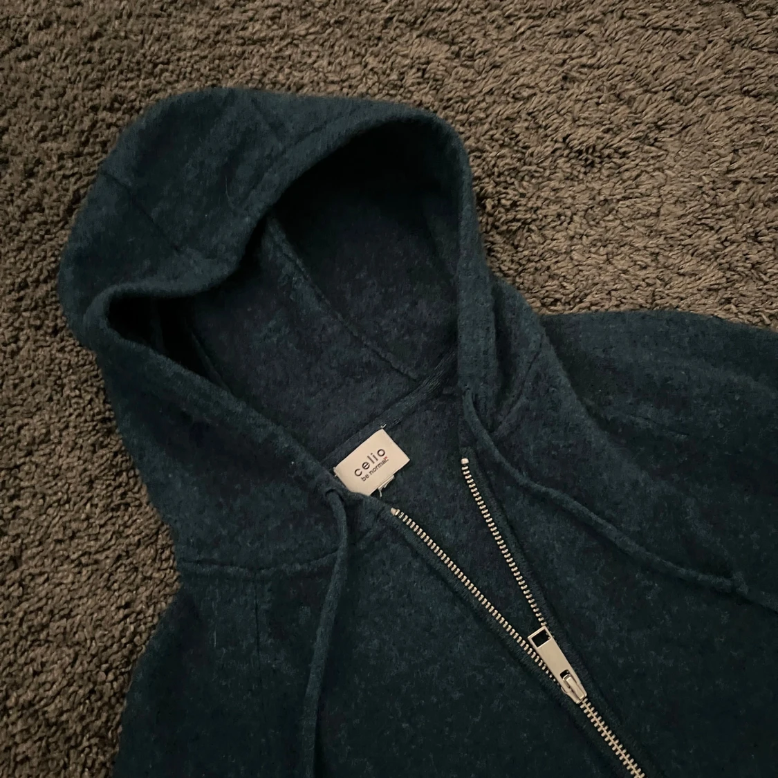 Stickad fullzip hoodie  - 1