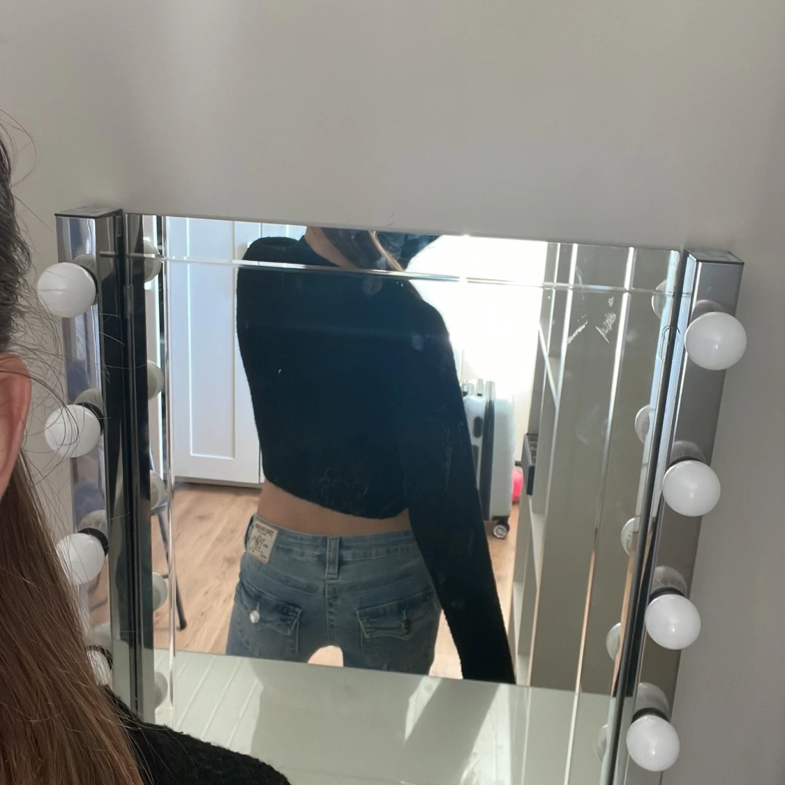 Svart croppad stickad tröja - 1