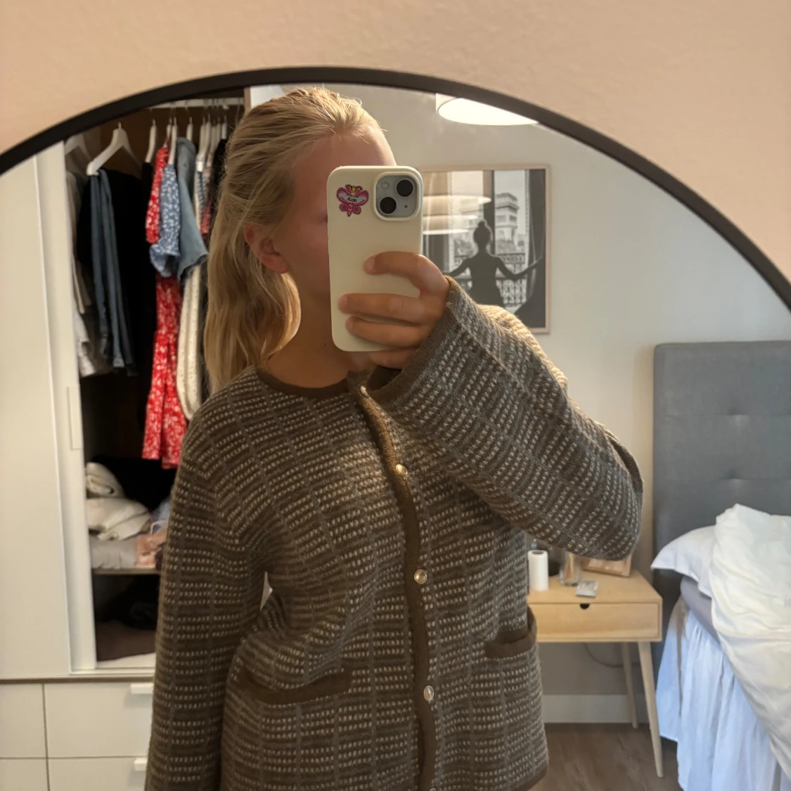 Brun rutig kofta från NA-KD - 1