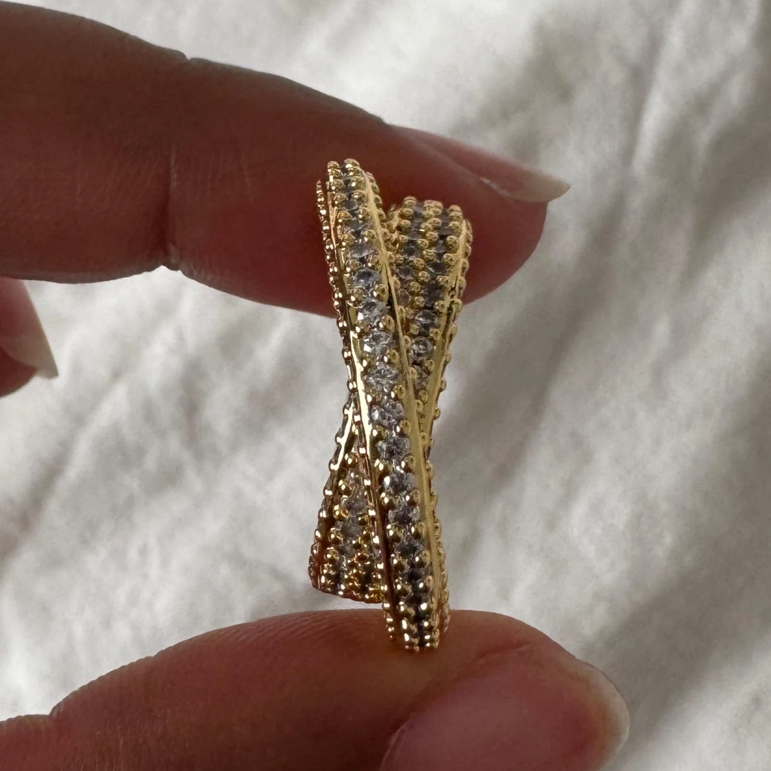 By Jolima - Donna twist ring, 14K guld med stenar - 2