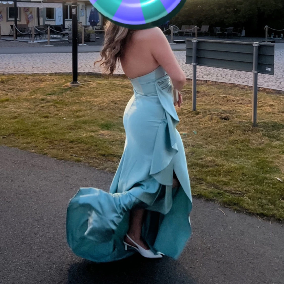 Ljusblå långklänning 🩵 - 3