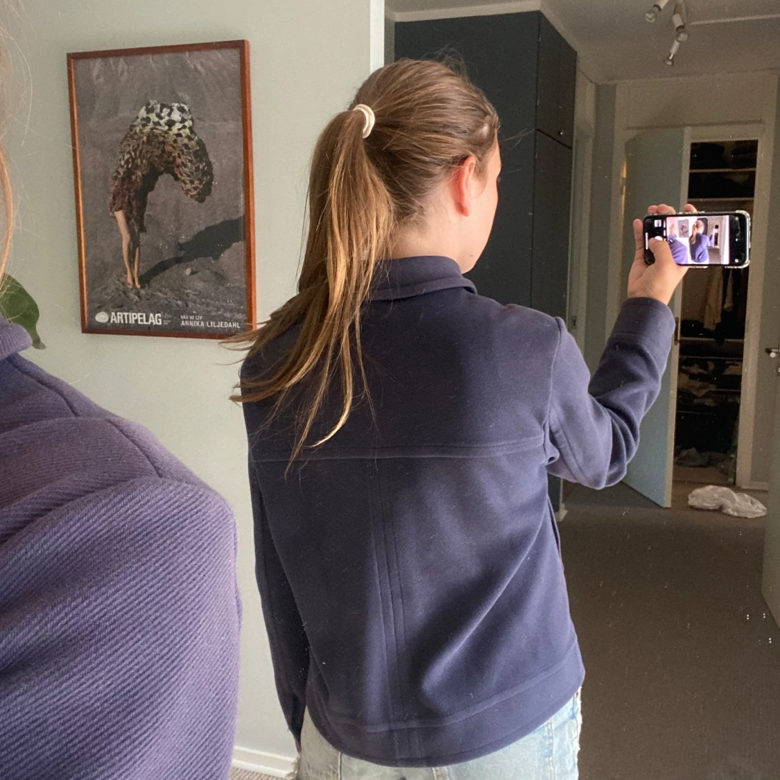 Mörkblå overshirt med knappar - 1