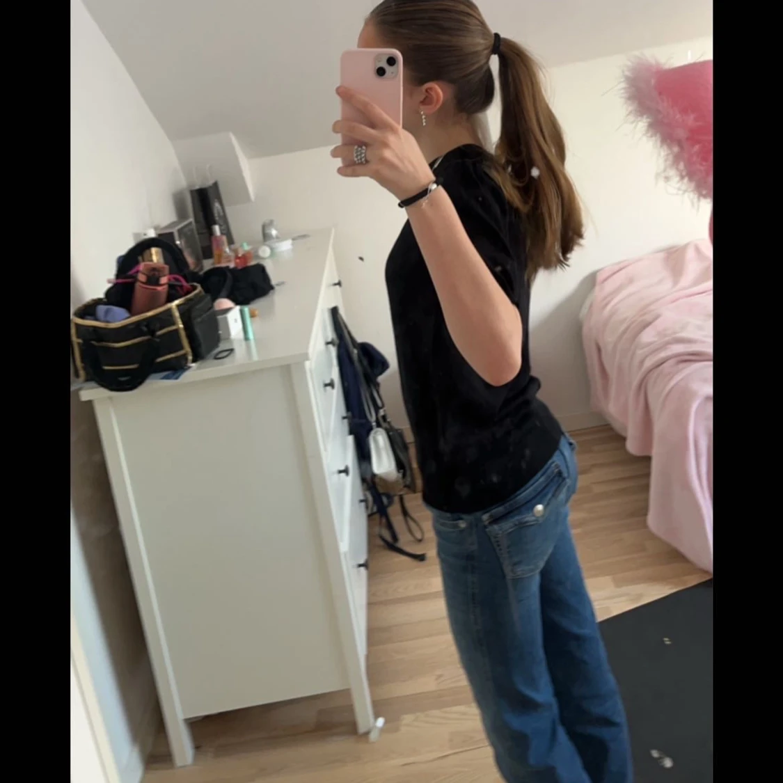 Blå bootcut jeans - 4