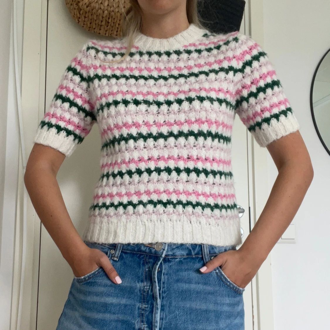 Randig stickad tröja