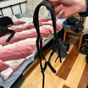Svart träns  - På tränset finns det käkrem och sidostycken, nackstycke 
