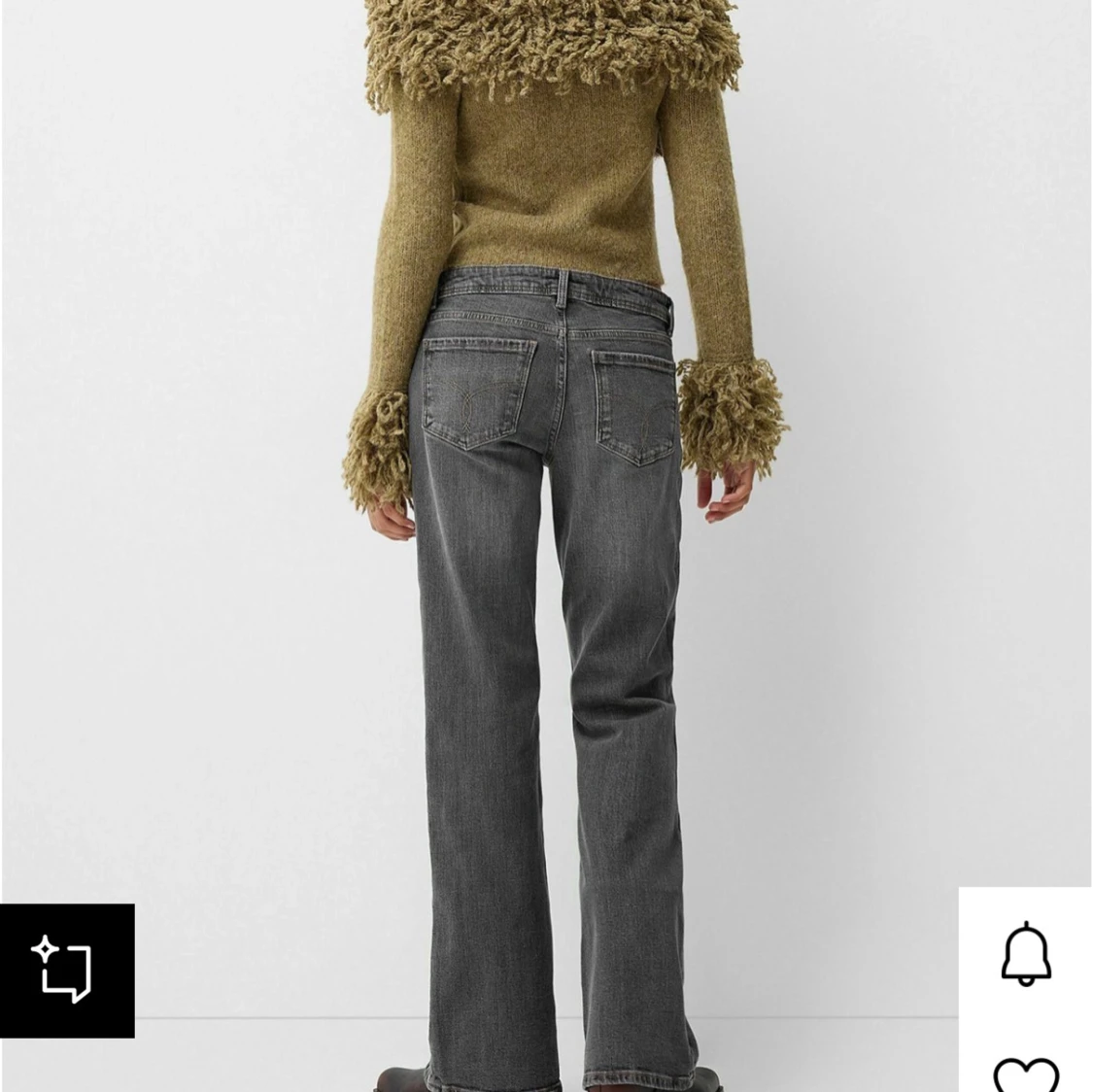 Grå raka jeans med normal midja - 1