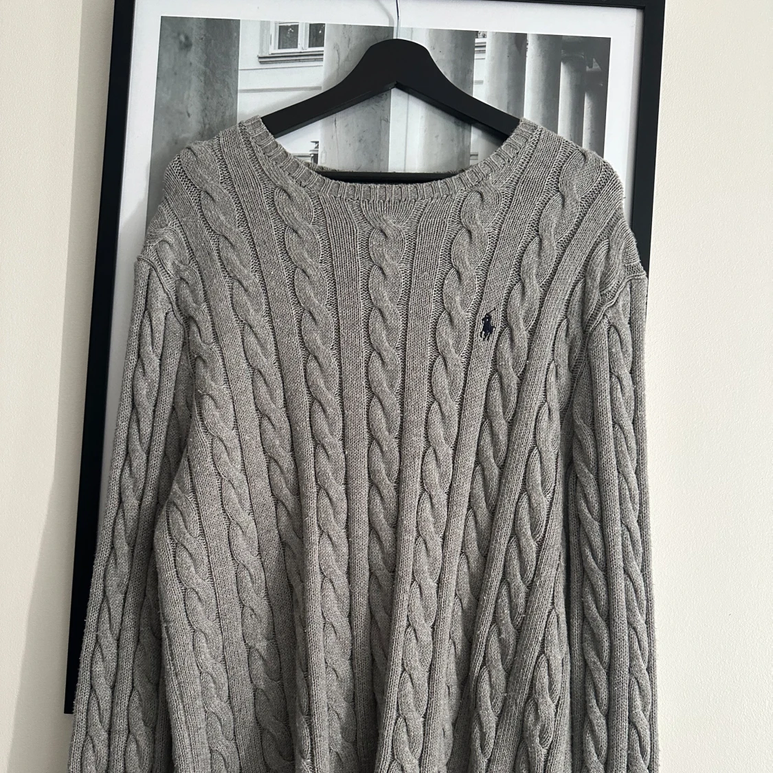 Grå kabelstickad tröja Polo Ralph Lauren