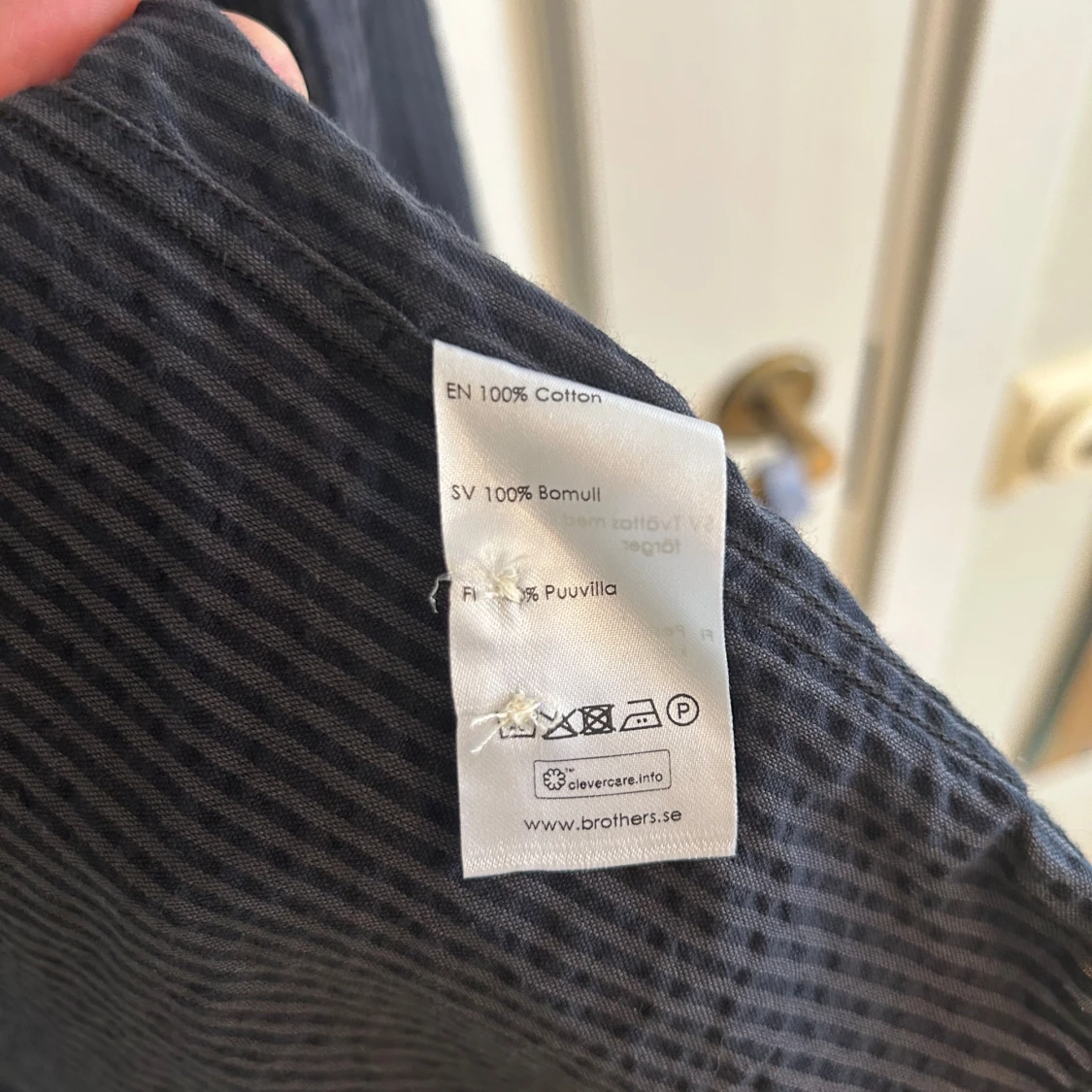 Randig blå henley från Riley - 4