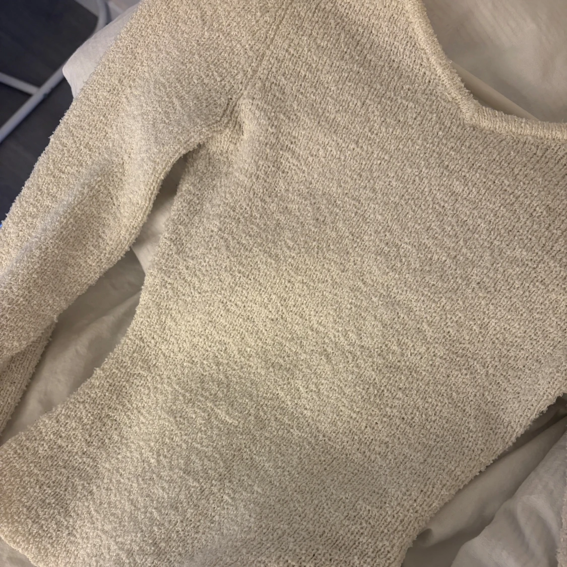 Vit stickad tröja från H&M XS - 2