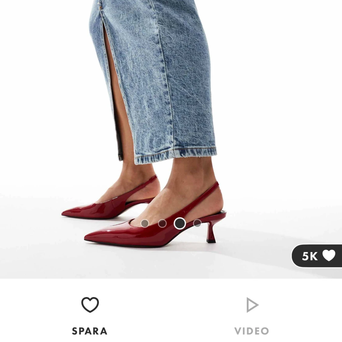 Röda pumps med spetsig tå - 2