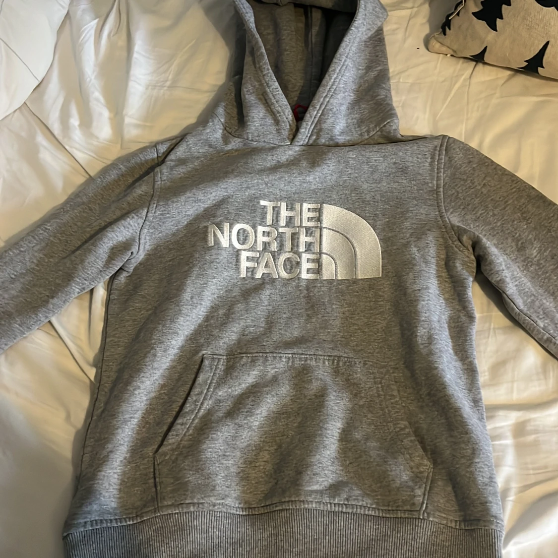 Grå hoodie från The North Face