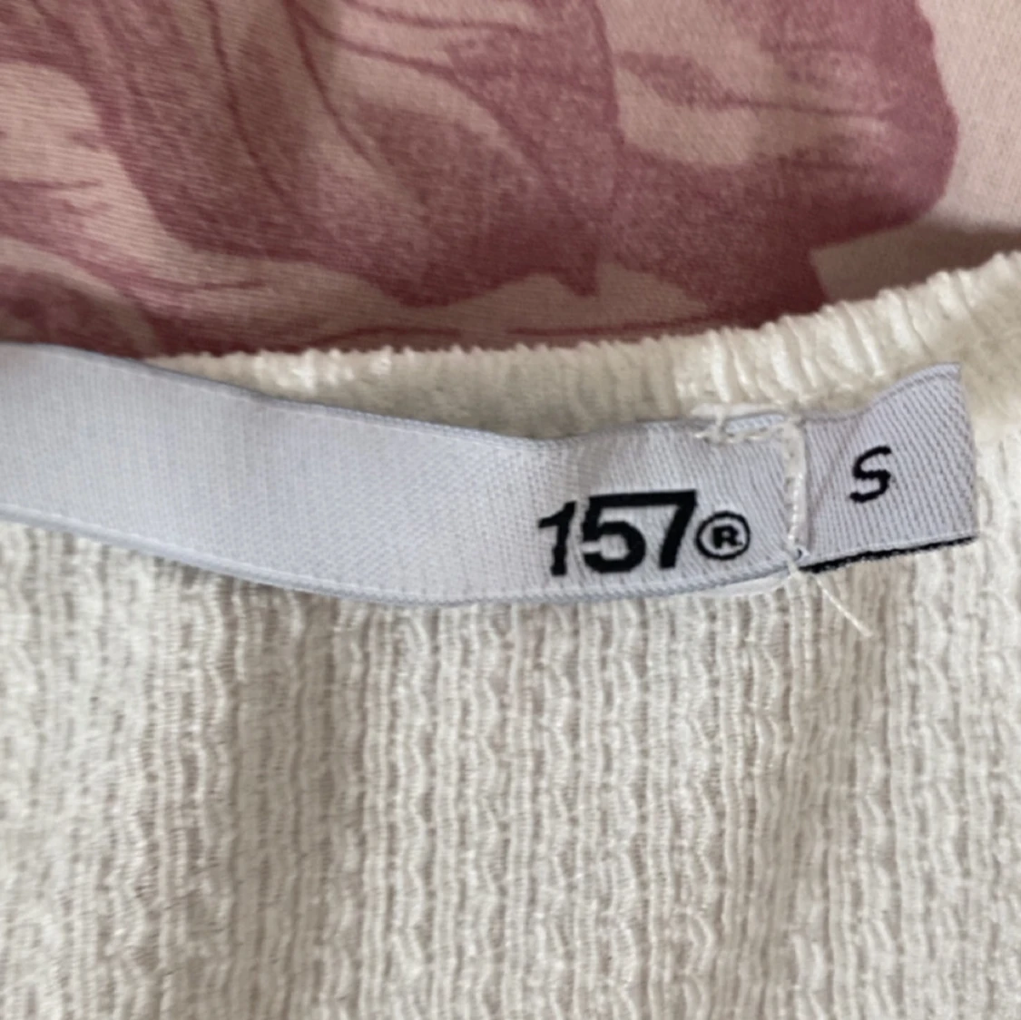 Vit volang linne/topp från Lager 157  - 3