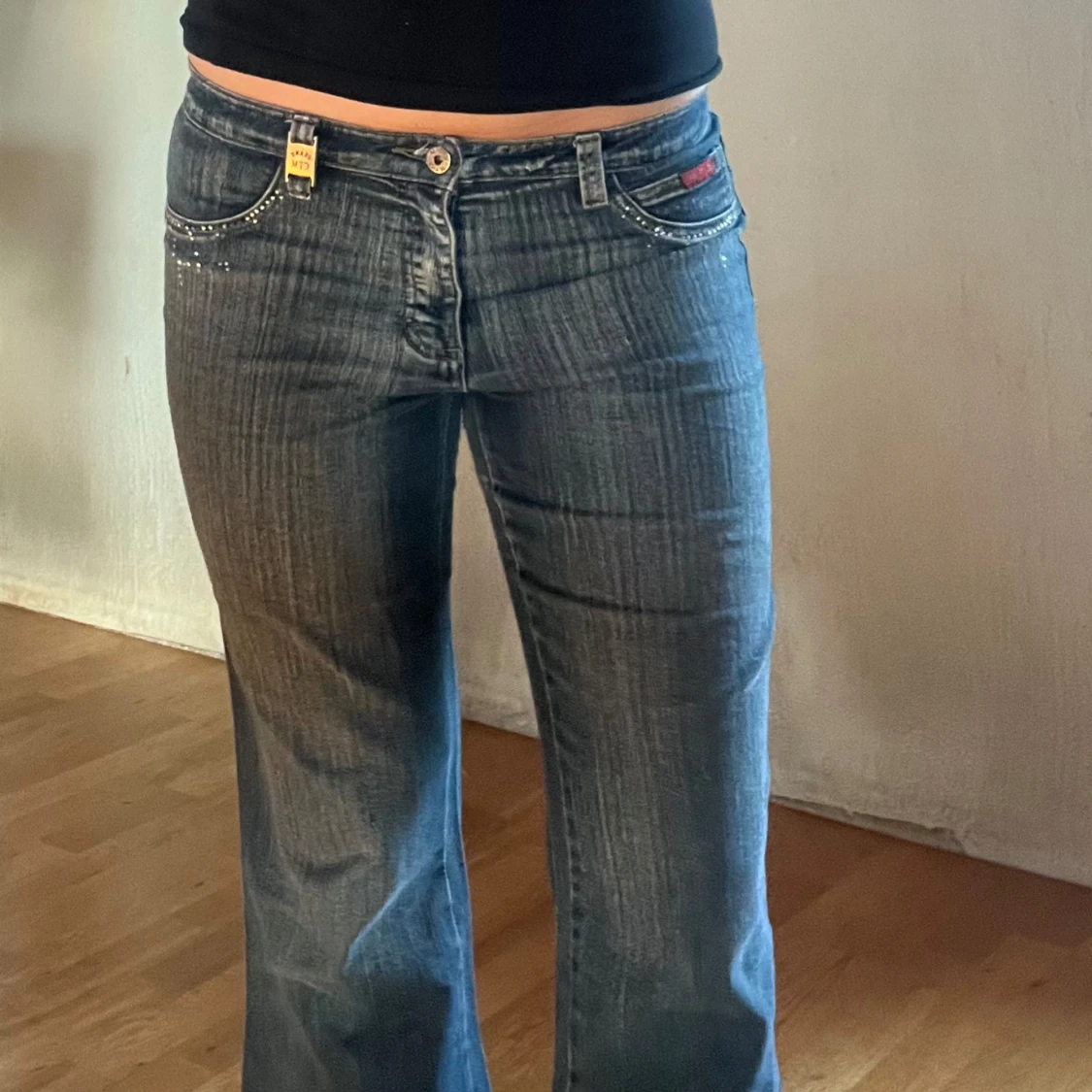 Blå lågmidjade bootcut jeans från Cim Jeans - 1