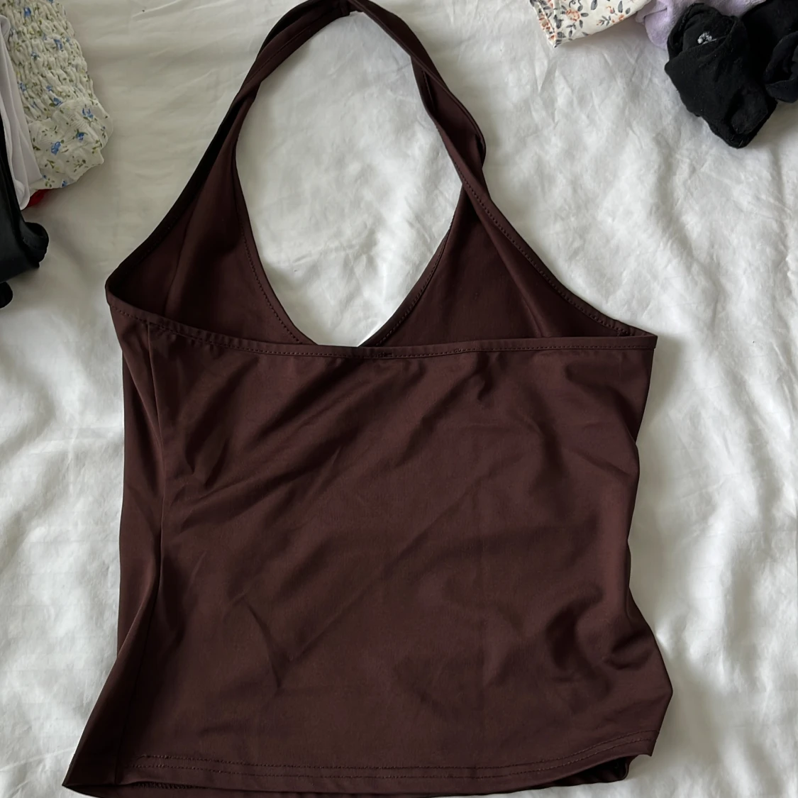 Brun halterneck linne - 1