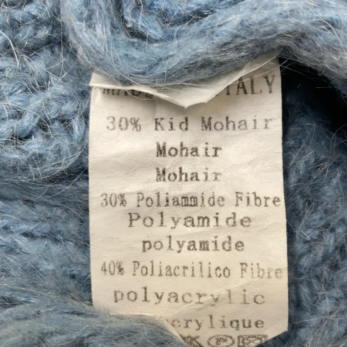 Blå stickad tröja mohair - 3