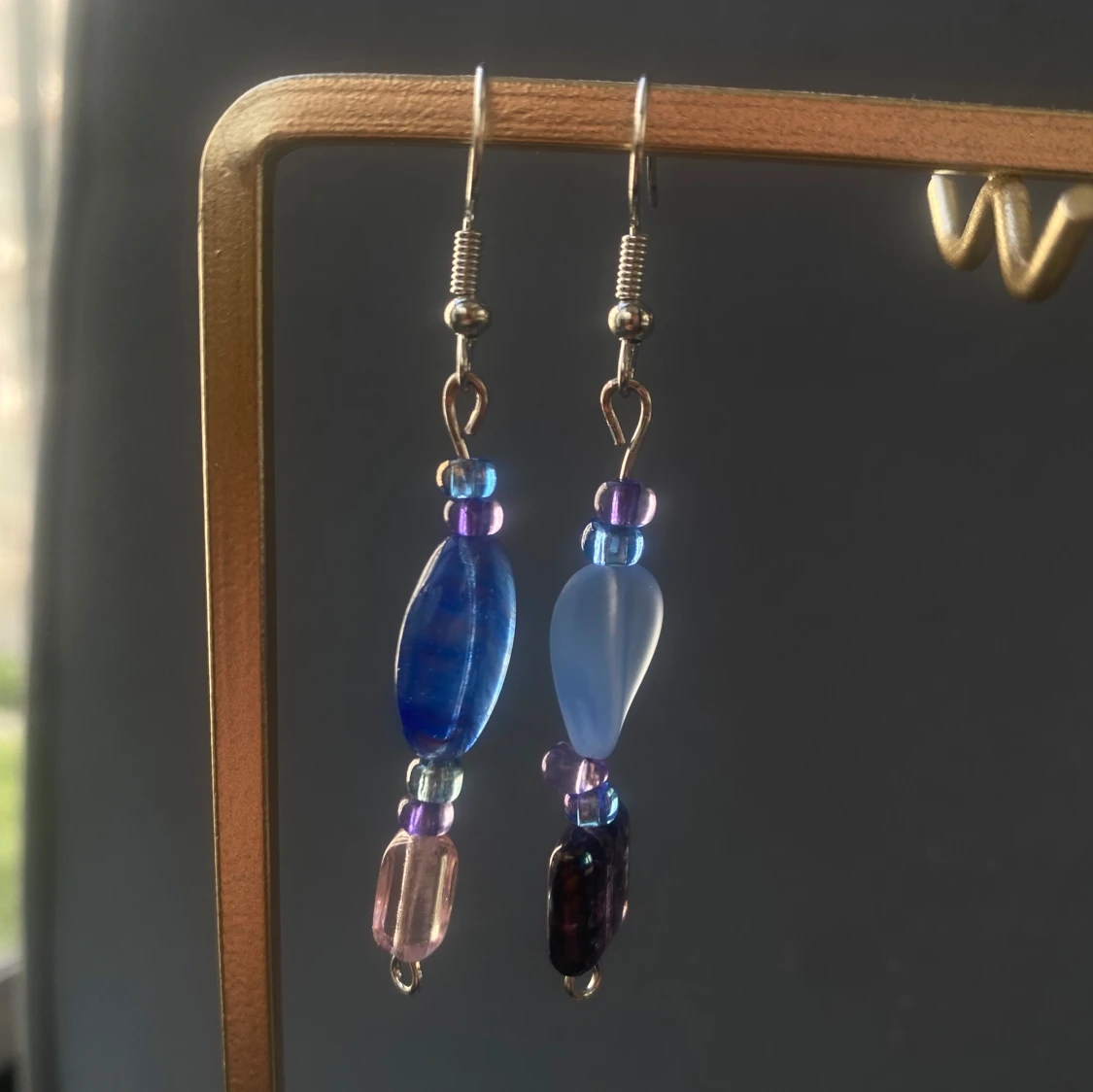 Färgglada handgjorda pärlörhängen - 1
