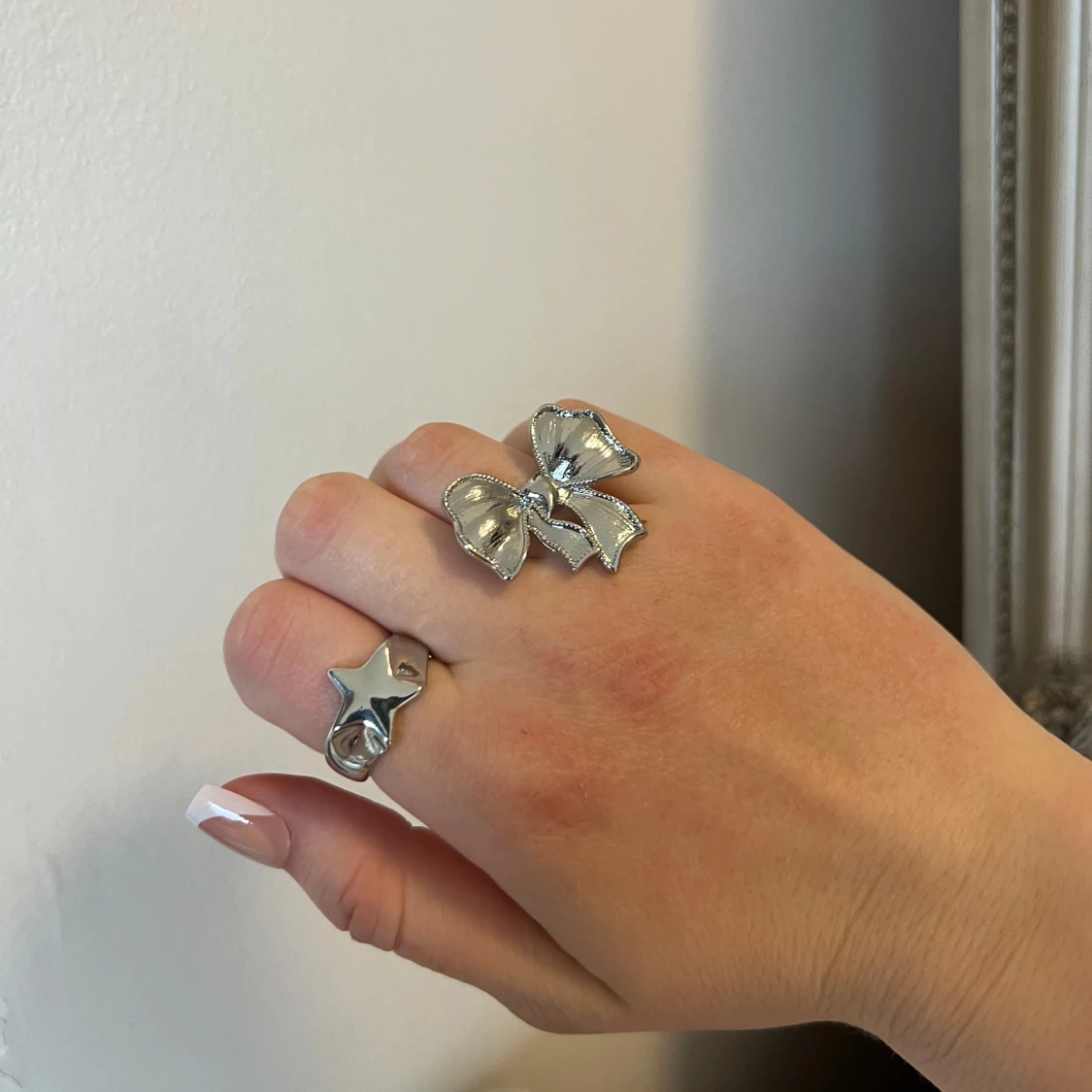 Silver rosett och stjärn ring  - 1