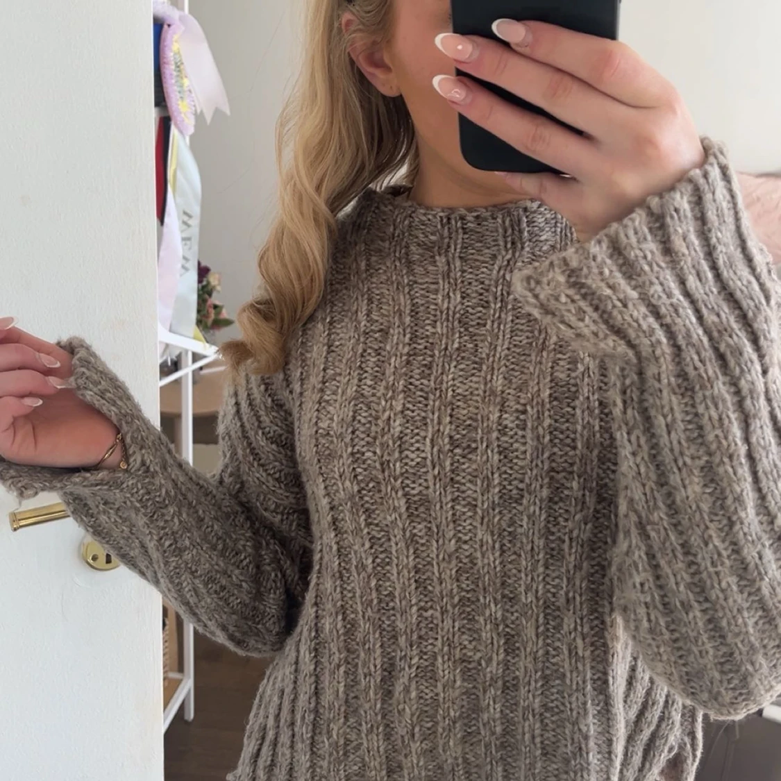 Beige stickad tröja från Pull&Bear - 1