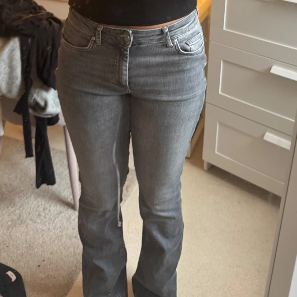 Grå bootcut jeans - 1