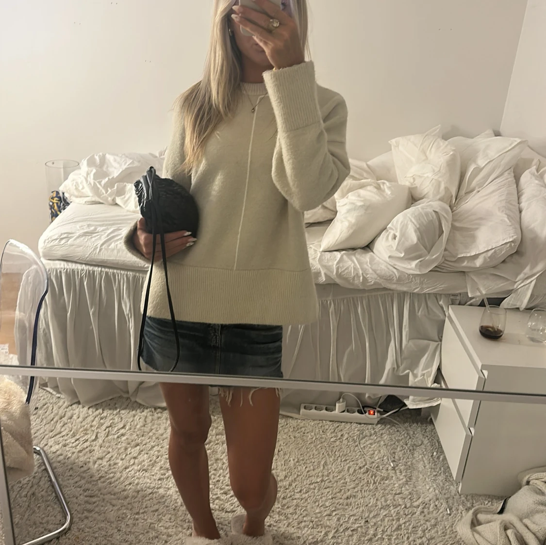 Beige stickad tröja 