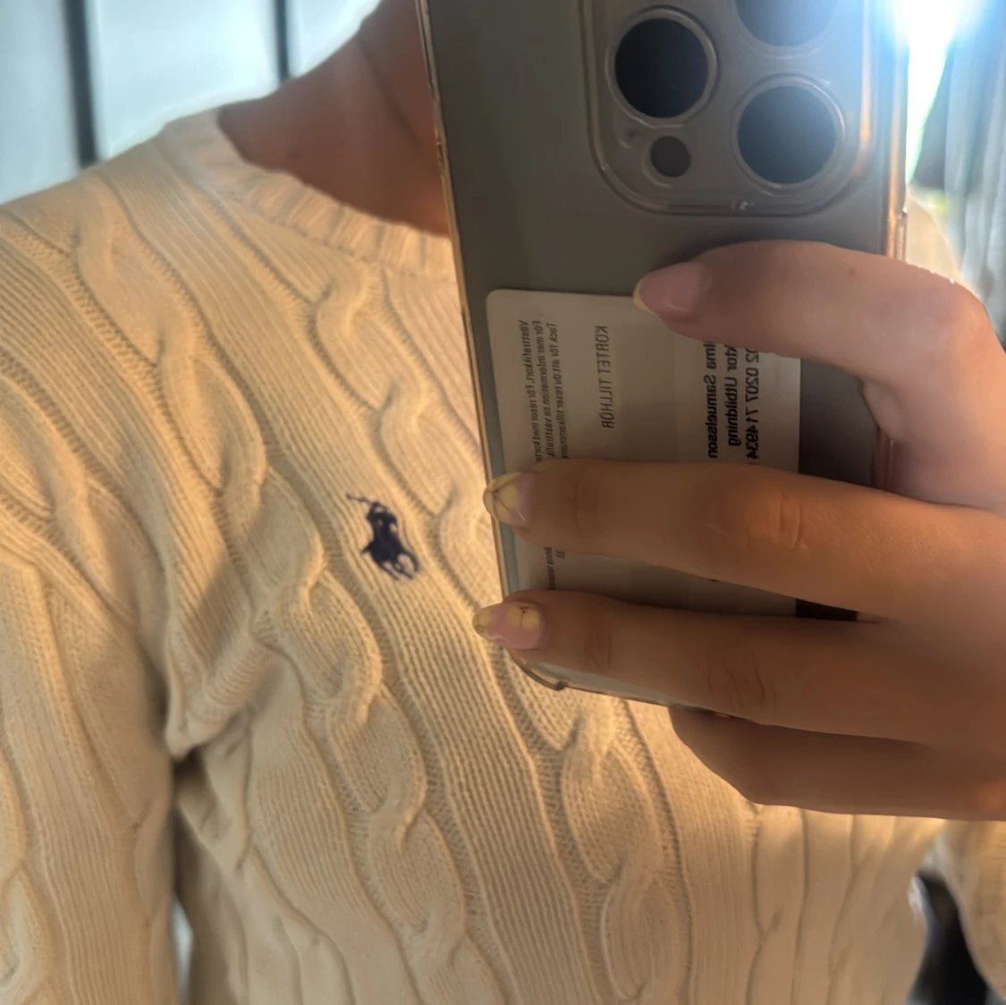 Vit kabelstickad tröja från Ralph Lauren - 2