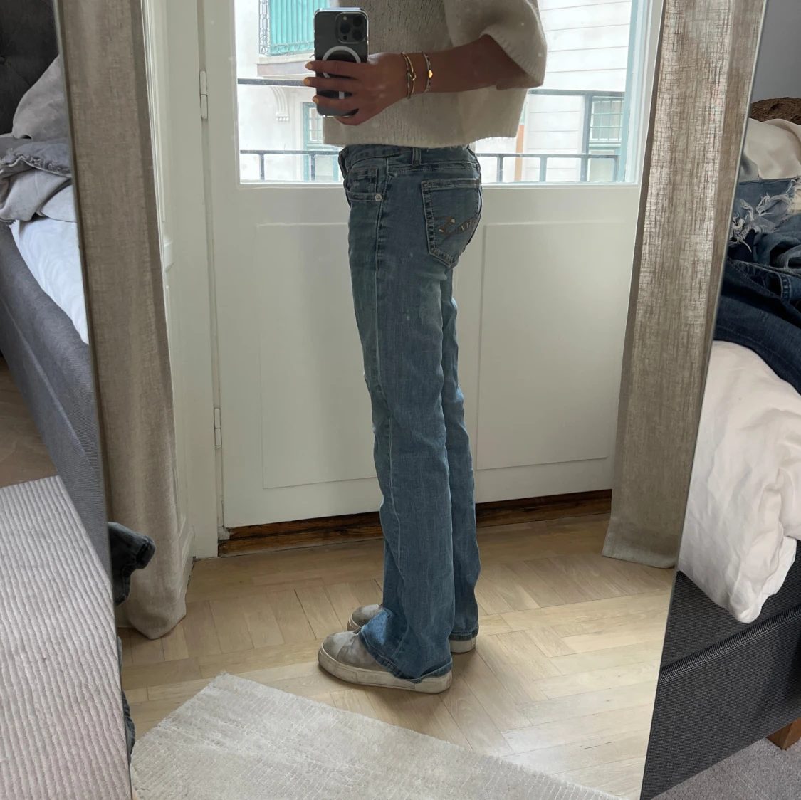Blå bootcut jeans från Stetson - 1