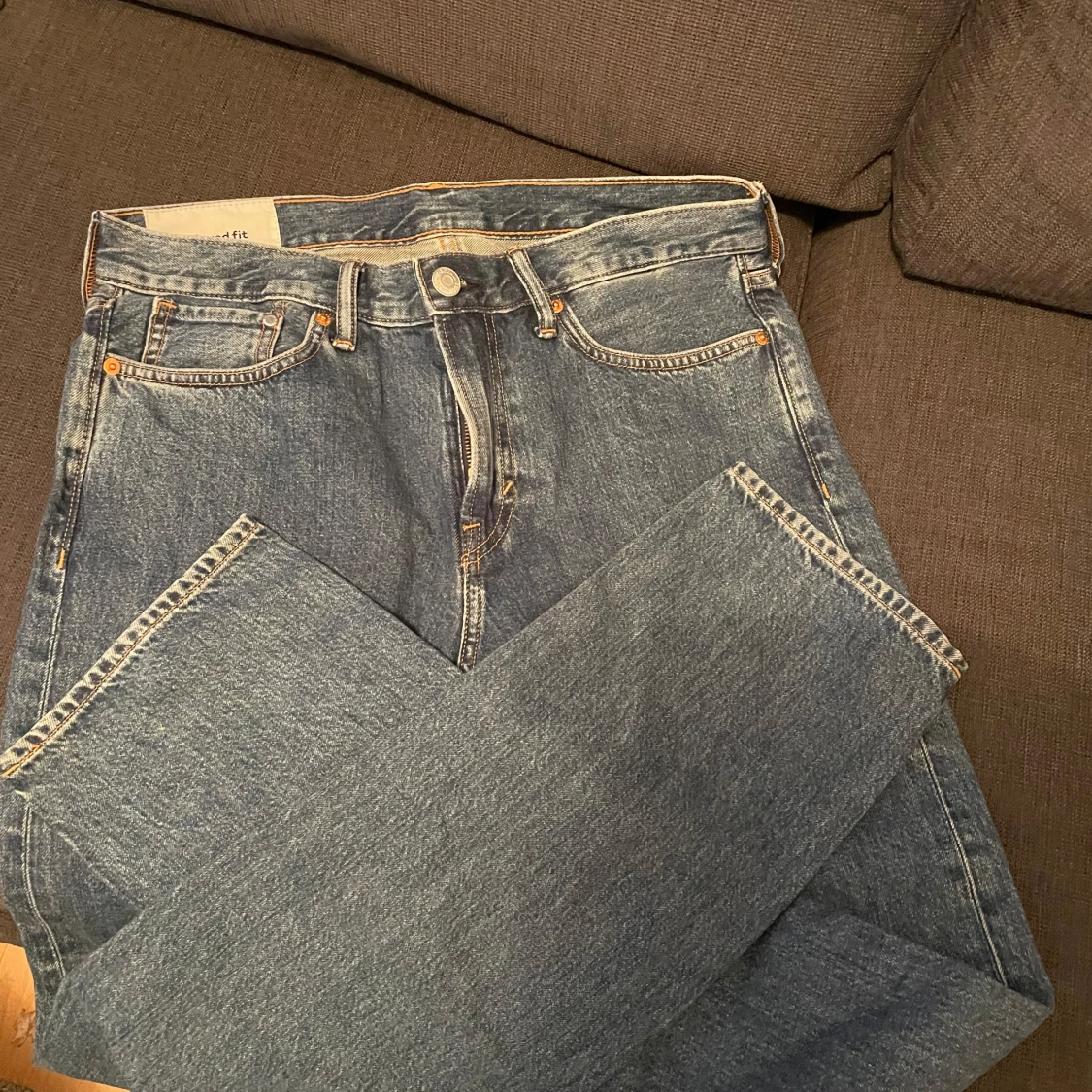 blå jeans hm regular fit - 1