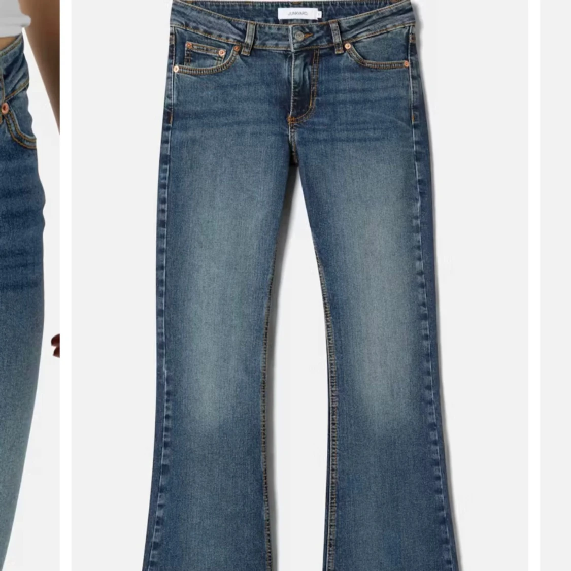 Blå lågmidjade bootcut jeans - 90