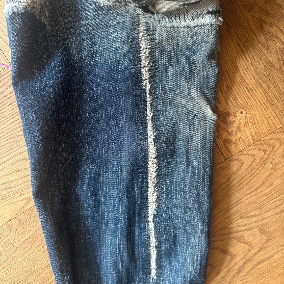 Blå lågmidjade bootcut jeans - 4