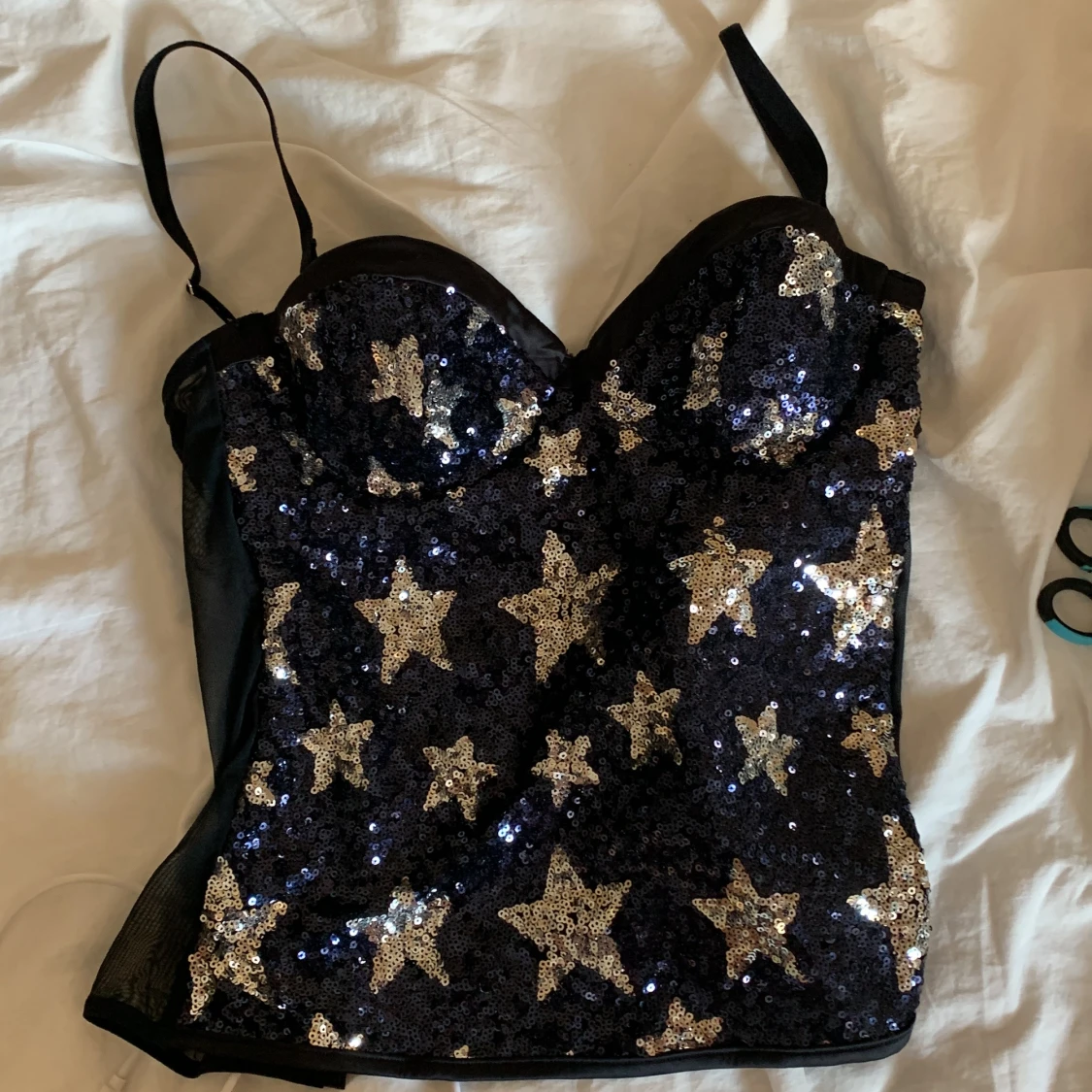 Svart paljettkorsett med stjärnor Intimissimi