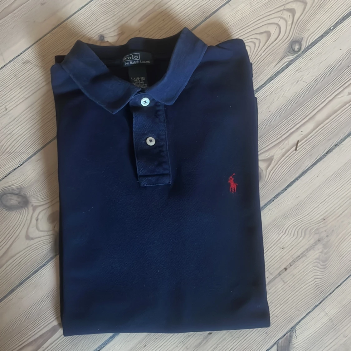 Marinblå pikétröja från Ralph Lauren