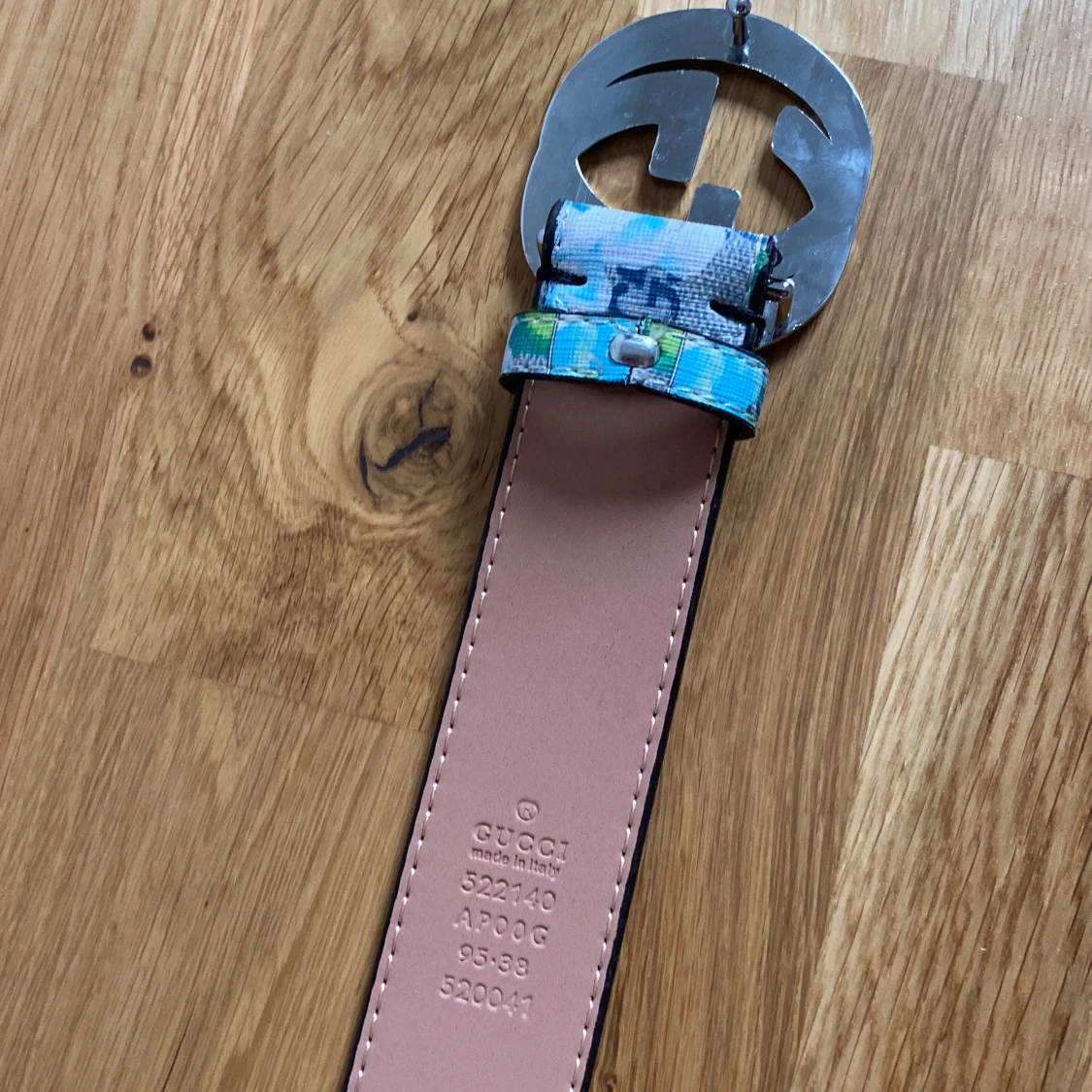 G blommigt bälte med silver GG-spänne - 2