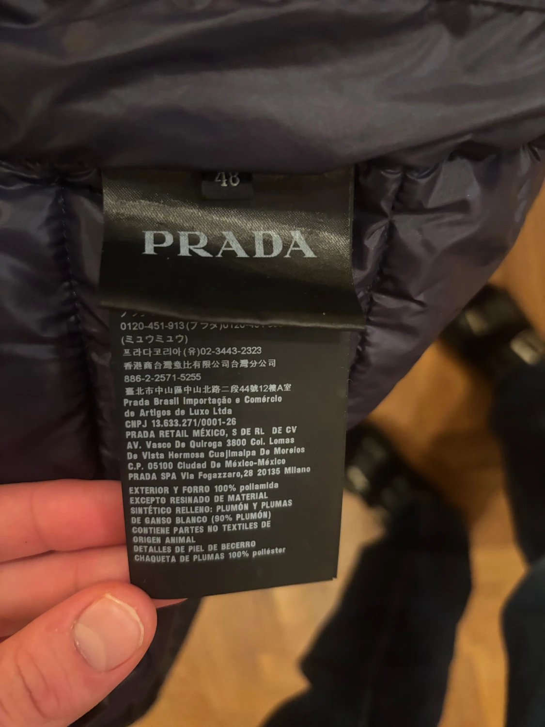 Blå dunväst från Prada - 2
