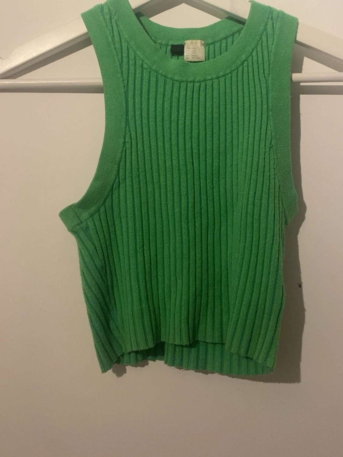 Grön ribbad linnetopp XXS