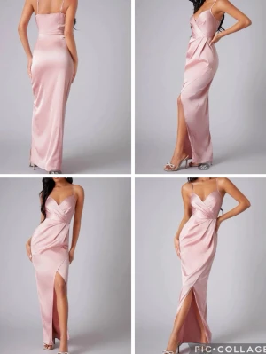 Ljusrosa långklänning i satin - Superfin rosa satinklänning💗✨ Passar perfekt till fina tillfällen eller som balklänning😍 (Aldrig använd) passar xs & s