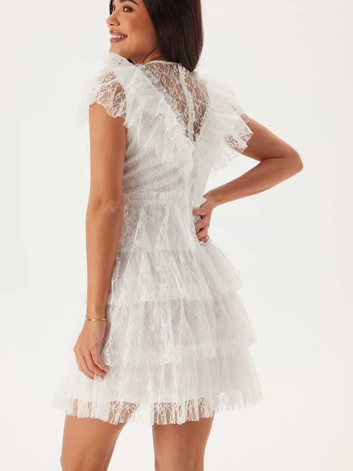 Vit spetsklänning - 1