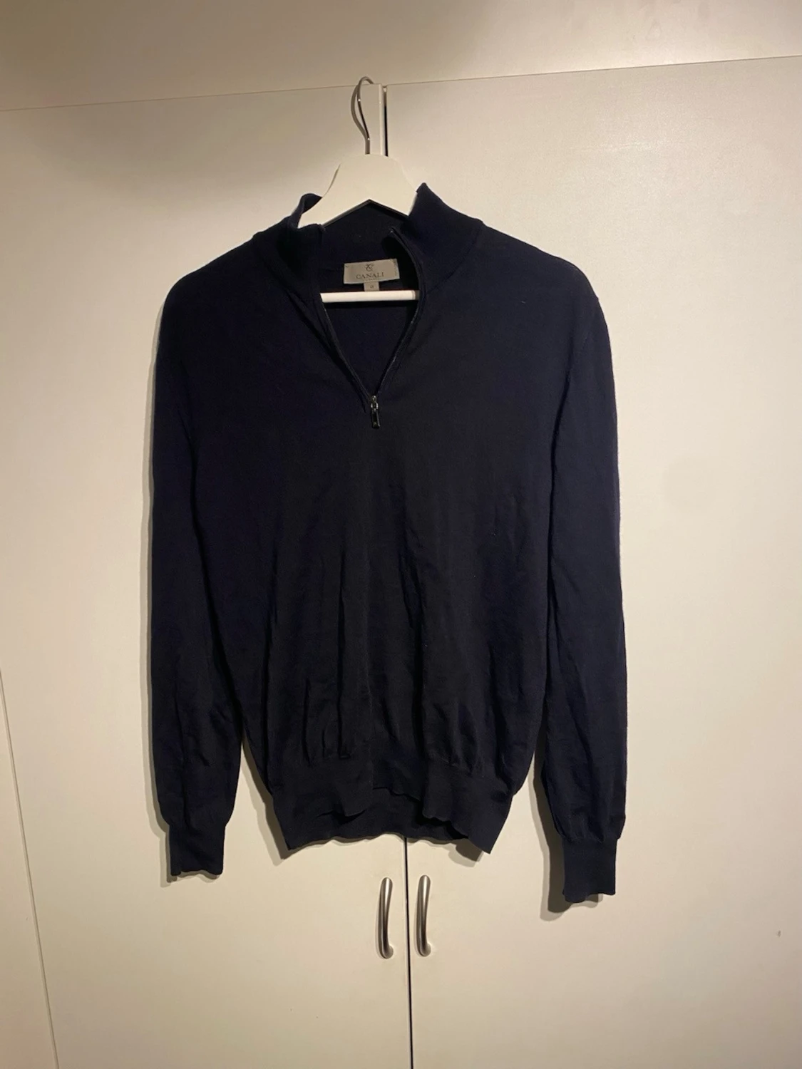 Mörkblå half zip tröja från Canali - 2