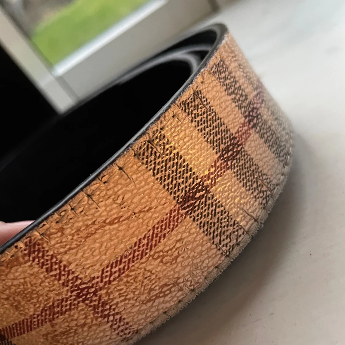 Beige rutig skärp från Burberry - 2