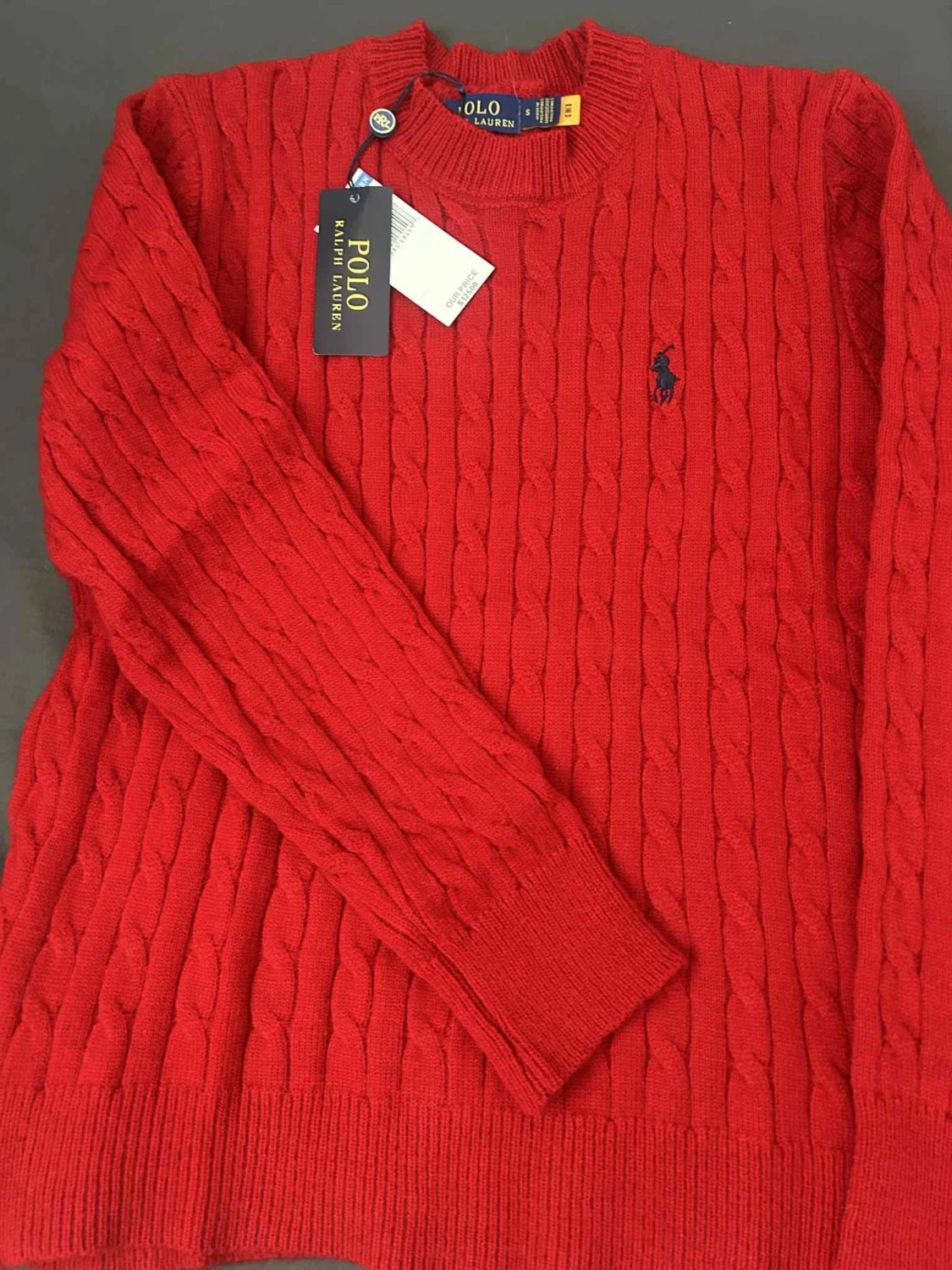 Röd stickad tröja Polo Ralph Lauren